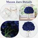 Mason Jars with Hydrangea, 10 Set Artificial Flower Table Centerpieces Glass Flowers Vases Decor for Home Wedding Farmhouse Bridal Shower Graduation Boho Decorative(Royal Blue)