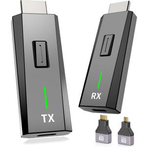 2026 Upgraded Wireless HDMI Transmitter and Receiver 328FT/100M, 4k Decode 1080P Output, Plug & Play Portable 2.4g/5g, Wireless Hdmi Extender Kit to Monitor from Laptop/PC/Projector/TV Box