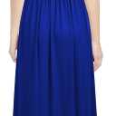 WOOSEA Women Sleeveless Deep V Neck Split Loose Sexy Plain Long Maxi Casual Dress