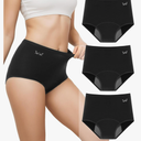 Benirap Period Underwear for Women Heavy Flow Leakproof High Waisted Cotton Panties Postpartum Menstrual Briefs 3 Pack M