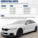 Front Bumper Lip Compatible with 2014-2020 BMW 4 Series 428i/ 430i/ 435i/ 440i/ F32/ F33/ F36/ (M Sport Models), Gloss Black Air Splitter Dam Kit 4Pcs