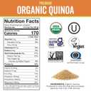 Viva Naturals Organic Quinoa, 4 lb Pre-Washed Whole Grain, Plant Protein, USDA Organic, Gluten-Free, Non-GMO, Vegan, Kosher Rice and Pasta Substitute (EXP 01/09/26)