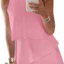 Dokotoo Womens Summer Jumpsuits 2026 Casual Ruffle Chiffon Sleeveless Rompers (X-Small)