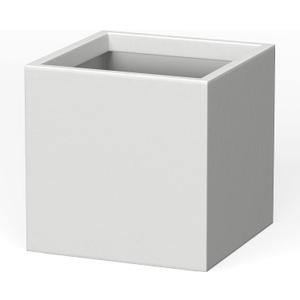 Kante 10 Inch Square Concrete Planter for Outdoor Indoor Home Patio Garden, Large Plant Pot with Drainage Hole and Rubber Plug, Pure White