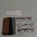 Reading Glasses for Men, 1.5 Blue Light Blocking Reading Glasses Metal Readers (3 Pack(gun/Black/Brown))