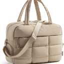 BAGSMART Gym Bag for Women, Carry on Travel Duffel Bag, Water-resistant Weekender with Shoe Compartment for Gym Travel Work, Desert, Medium