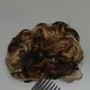 REECHO Curly Hair Extensions, 4PCS 16 inch Clip in Hair Extensions Lace Weft Short Curly Extension Clip Ins Invisible Natural Hairpieces for Women, Brown with Deep Blonde Highlights