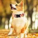 Fall Dog Collar, Cute Football Pattern Puppy Collar, Orange Adjustable Cotton Holiday Tanksgiving Dog Collars for Small Medium Large Boy&Girl Dogs L (XS)