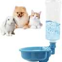 VANNON 23oz Pet Water Bottle, Gravity Dog Water Bowl Dispenser for Cage, Anti-Overflow Water Dispenser for Small Dogs, Cats, Rabbits and Other Small Animals, BPA Free, Blue