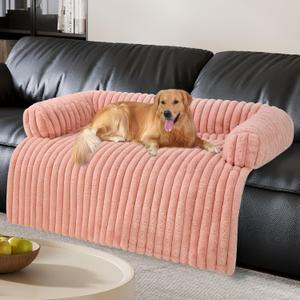 Wn's Day Luxurious Dog Couch Bed, Washable Calming Dog Couch Cover, Removable Couch Protector for Dogs, Waterproof Sofa Bed, Pet Bed Mats for Couch, Pet Couch Covers for Sofa(Pink, XXL) (XX-Large(51.1*41.3*6 In))