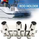 Haida 3 Tube Fishing Rod Holder & Boat Organizer Rod Rack Stainless Steel Fishing Rod Bracket Tube-linked Fishing Accessories Fishing Lovers' Gifts