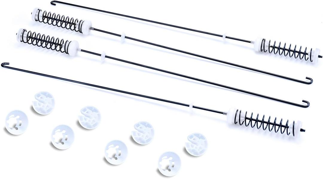 W10780048 Washer Suspension Rod Kit Compatible with Whirlpool Kenmore Admiral Maytag Washing Machine WTW4800XQ1 WTW4800XQ4 ATW4675YQ1 RTW4640YQ1, Spring Rods Maintains Balance (4 Pack) 27.6 inch