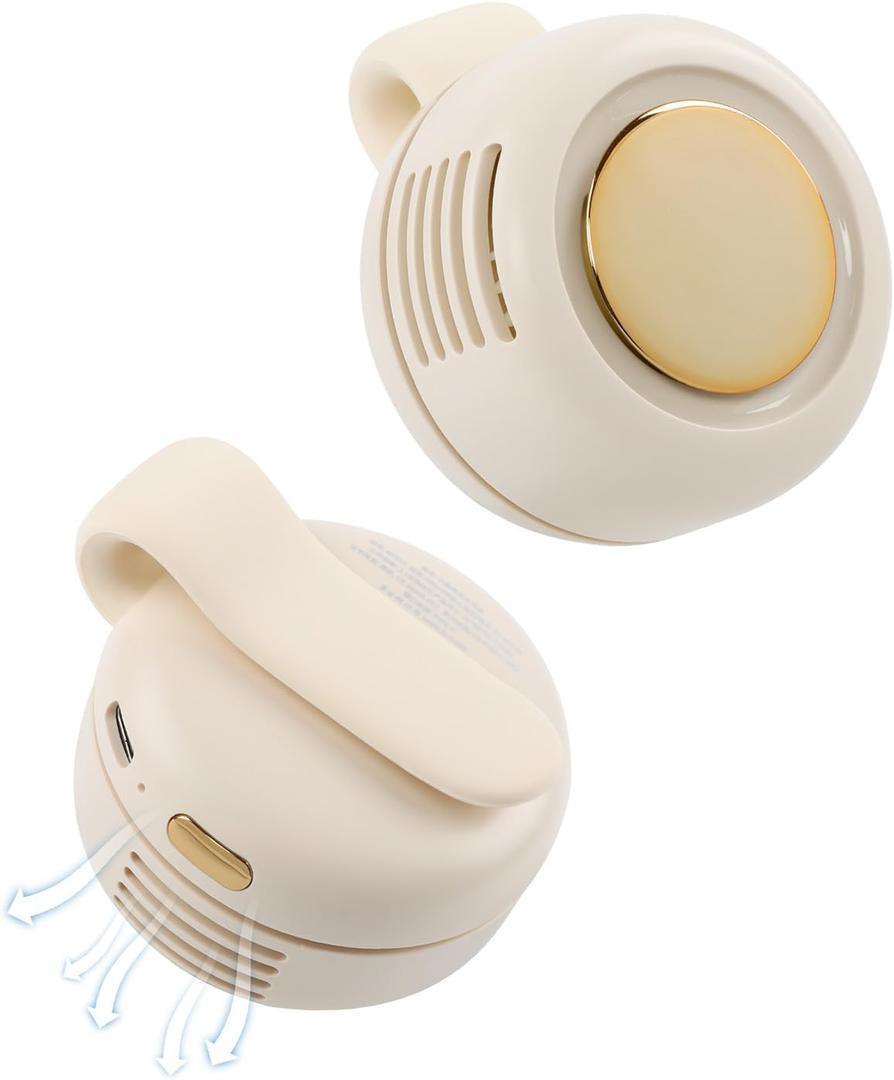 Small Clip Fan, Portable Silent Mini Bladeless Fan Clip On, 3 Speeds Clip-on Fans for Shirt, Mini Whirlwind Fans for Waist Clips (White)