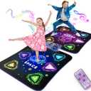 Dance Mat Toys for 3-12 Year Old Girls Boys,Dance Mat for Kids with Light Up 12-Buttons, 2-Player Dance Toy for Toddler with 5 Modes,Birthday Xmas Gifts for 3 4 5 6 7 8 9 10+ Year Old Girls Boys Kids, Compact
