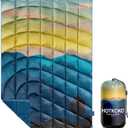 Camping Blanket,Lightweight Puffy Printed Camping Blanket Packable Outdoor Blanket for Camping,Traveling, Stadium, Hiking, Picnics (52x75", Blue Mountain-thick)