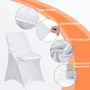 30 Pack White Folding Chair Covers for Party, Spandex Chair Covers for Wedding, Stretch Seat Cover 30 Pieces, Universal Fitted Polyester Slipcovers for Dining Chairs, Parties & Banquet (30 PCS)