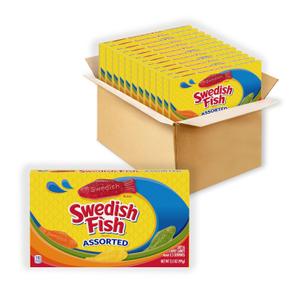 SWEDISH FISH Assorted Soft & Chewy Gummy Candy, Bulk Candy, 12 - 3.5 oz Boxes