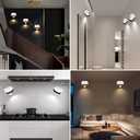 2 x Amouhom LED Wall Sconce with Remote Touch Control Wall Mounted Night Light 5 Brightness Levels &7 Colors with 2500 mAh Battery 360 Rotating Bedside Lamp for Bedroom Living Room (B02-white)