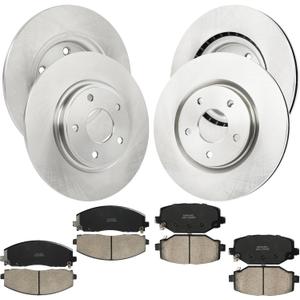 Front Rear Brake Rotor and Ceramic Pads Replacement for Dodge Journey Grand Caravan 2012-2020 Compatible with Chrysler Town & Country Volkswagen Routan RAM C/V 2012 2013 2014 2015 2016