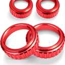 for 20242026 Hyundai Santa Fe, 2025-2026 Santa Cruz & Tucson Accessories (Excludes SE Trim) 4PCS Aluminum Knob Cover Trim Set (Red) for AC & Volume, Interior Upgrade, Knob Protection