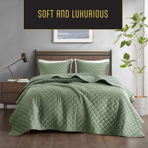 Modavari Home Fashion Quilt Full/Queen, Green, Size 106 L x 94 W in (269x239 Cm)
