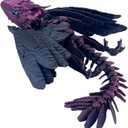 Feathered Wyvern Dragon,3D Printed Dragon, Articulated Dragon with Wings, 3D Printed Toys, Desktop Pet - Perfect for Fantasy Enthusiasts (Black Rose Red)