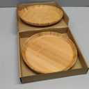 ZTHapwa Bamboo Wooden Dinner Plates Set of 2, 10 inch Decorative Serving Tray for Coffee Table and Home Decor, Round Serving Platters and Trays for Pasta/Fruit/Charcuterie, Reusable Charger Plates