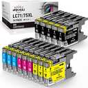 INK4U Compatible LC75 Ink Cartridges Replacement for Brother LC75 LC71 LC79 XL for MFC-J6510DW MFC-J6710DW MFC-J6910DW MFC-J280W MFC-J425W MFC-J430W Printer(5 Black,3 Cyan,3 Magenta,3 Yellow,14 Pack)