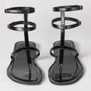 The Drop Women's Casper Gladiator Thong Ankle Sandal (7.5, Black)