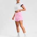 Soothfeel Running Athletic Shorts for Women 5" High Waisted Shorts Pink (M)