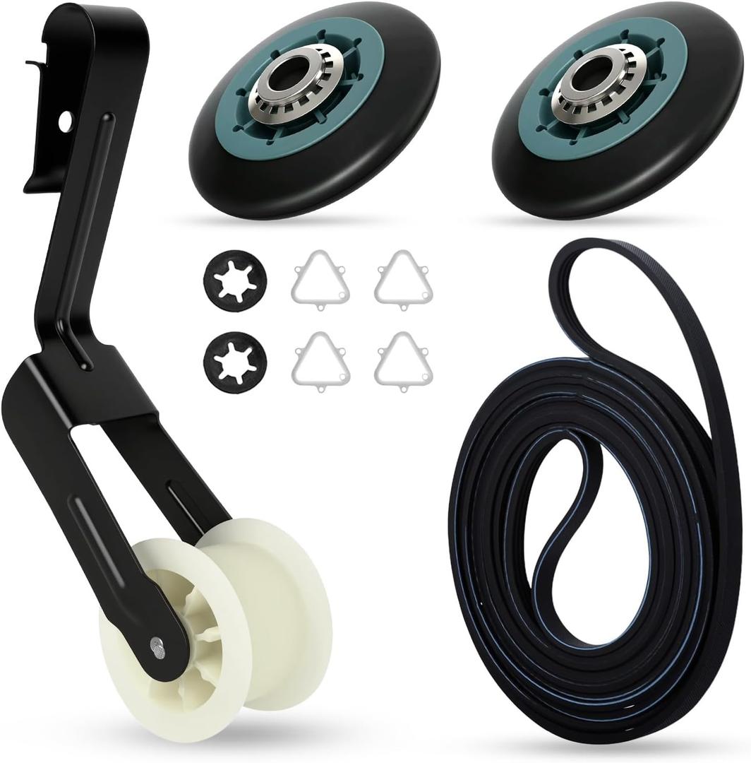 Upgraded EngPair 4392065 Dryer Repair Kit with 349241T Drum Roller, 691366 Idler Pulley, 341241 Belt for Whirlpool, Kenmore, Maytag, Replaces 4392065RC, WP691366, Fits WED4815EW1, WED4950HW0, and More