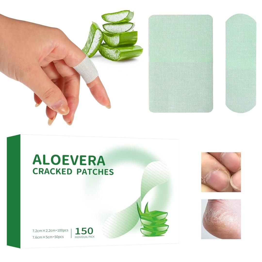 Aloe Vera Gel Patch Cracked Heel Repair Bandage 150PCS Dry Hands Treatment Patches Healing Heel Crack Rough Skin Cotton Hydration Patch