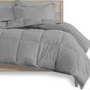 Bedding Set with Comforter, Pillows, Sheets and Shams, Lightweight, 8 Piece Multiple Colors - Super Soft (Gray, Queen (U.S. Standard)), 6pcQ25