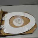 Mayfair Linden Slow Close Toilet Seat, Non Slip Heavy Duty Wood, Easy Install, Elongated, White