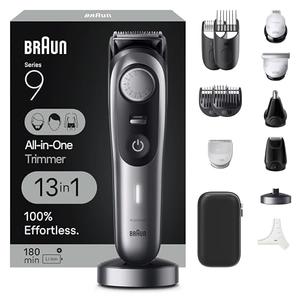 Braun Series 9 All-in-One Multi Grooming Kit for Men, 13-in-1 Beard Trimmer, Body Groomer, Hair Clipper and Manscaping for Face & Body, 9440