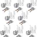 Cabinet Locks 8 Packs Keyed Different Cam Lock 1-1/8 Inch 30mm with 3PCS Different Lock Plates for Kitchen Cabinet Cupboards File Cabinet Dresser