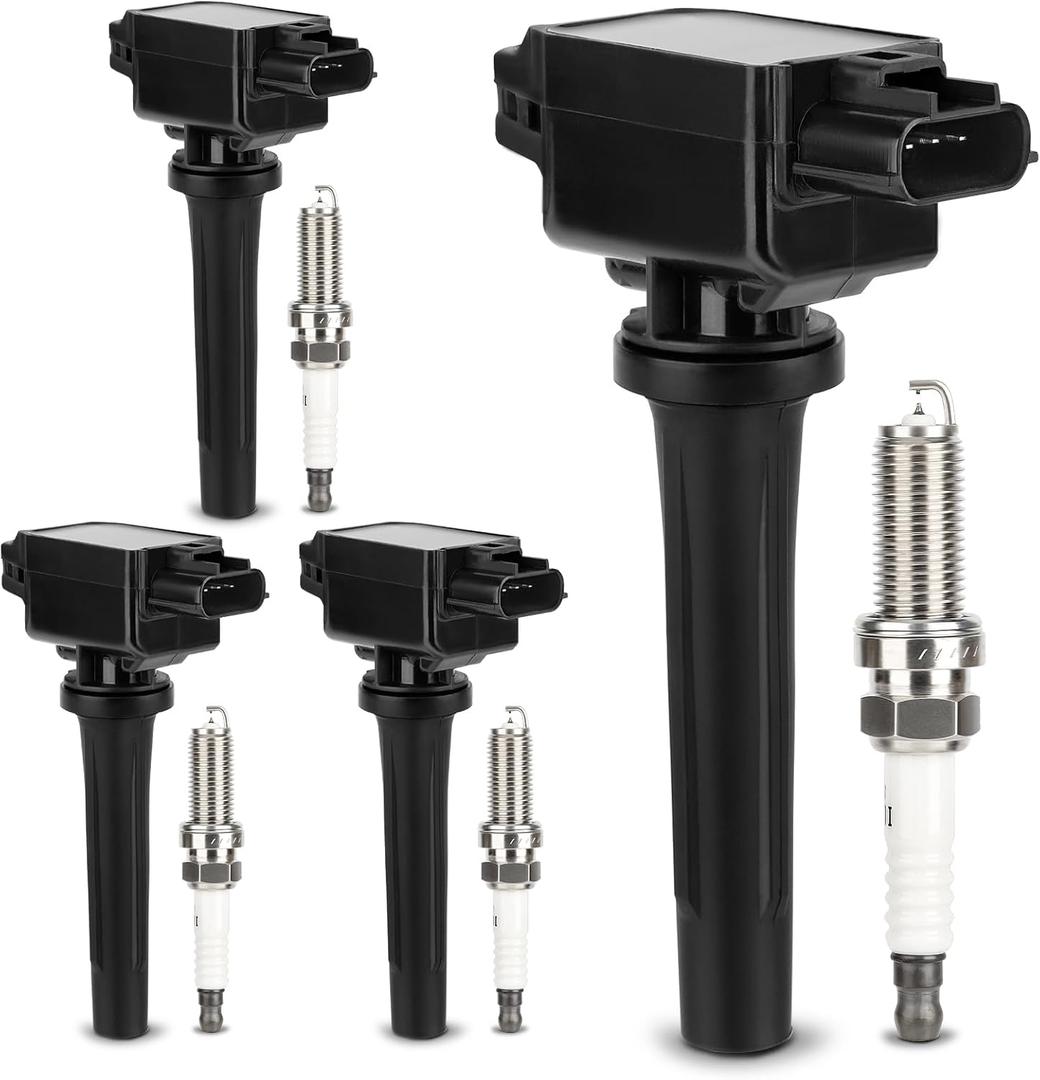 UF656 Ignition Coil & 93501 Double Iridium Spark Plug for 12-20 Mazda 3/14-20 Mazda 6/16-19 CX-3/13-18 CX-5/16-18 MX-5 Miata 2.0L 2.5L L4 Replaces# PE0118100A C1837 5C1894 GN10625 C-857