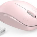 seenda Wireless Mouse for Laptop, 2.4G Noiseless Mouse with USB Receiver  Optical Tracking Portable Computer Mice for Chromebook, PC, Tablet, Windows System, 24 Months Battery Life  Pink