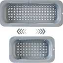 Extendable Sink Colander Strainer Basket Collapsible Over-the-Sink Drainer for Washing Vegetables & Fruits, Draining Pasta, and Drying Dishes Adjustable Kitchen Essential Gray