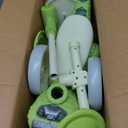Dinosaur Balance Bike for 1-3 Year Olds, 4-Wheel No-Pedal Bike for Walker, Ride on Toys for Toddlers with Music and Mist Spray, First Birthday Gift for Boys & Girls (Green)