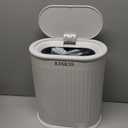 KSSKSS Small Bathroom Trash Can with Lid Soft Close, Step Pedal, 6L / 1.6 Gal Stainless Steel Garbage Bin with Removable Inner Bucket, Slim Wastebasket for Narrow Spaces (White)