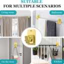 Adhesive No Drill Curtain Rod Brackets - Heavy Duty 30LB Holders for Bathroom Bedroom Kitchen, Universal Damage-Free Window Rod Hooks with Nail-Free Installation (8PC Gold)