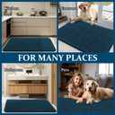 OLANLY Dog Door Mat Set 2-Piece 24x16, Absorbs Moisture and Dirt, Absorbent Non-Slip Washable Doormat, Quick Dry Chenille Mud Mat for Dogs, Entry Indoor Entryway Carpet for Inside Floor, Atlantic Blue