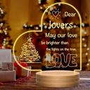 Pack Of 2 UneedMe Valentine's Day Gift for Girlfriend - Acrylic Love Heart Night Light, Delicate Romantic Cute Wife Gifts from Husband, I Love You Gifts for Birthday Day for Men Women