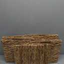Water Hyacinth Storage Baskets 11x11x11 Inch Wicker Storage Cubes Set of 2Baskets,Handwoven Foldable Wicker Cubes with Sturdy Handles, Rustic Laundry Organizer for Bedroom Shelves, Kitchen, Bathroom