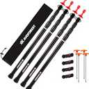 Tarp Poles Heavy Duty Adjustable, AVOFOREST Aviation Aluminum 8.7FT Tent Poles Lengthen and Thicken with Protection Cap Awning Poles Set of 4 for Hiking