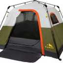 3/4 Person Camping Tent with 1 Door, 4 Windows, and Upgraded Ventilation– Instant Setup, Waterproof, 8'x 8'x 67''Oxford Fabric Floor Pop Up in 60 Seconds Includes Rainfly and Backpack