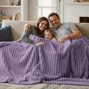 Joiedomi King Size Blanket for Bed, Soft & Warm Purple Fleece Blankets Gifts for Women Mom, Cozy Cute Soft Throw 108x90 Inches