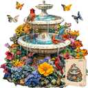 Wooden Puzzles for Adults - Garden Melody Wooden Puzzle, Unique Shape Wooden Jigsaw Puzzle for Adults, Wood Puzzles Adult, Gifts for Friends and Family, Wall Art Home Decor (160pcs 11.4 * 11.3in M), Medium