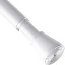 AIZESI Spring Tension Rods Adjustable Tension Curtain Rod Small Tension Rod No Drilling Expandable Spring Loaded Curtain Tension Rod?White,45" to 77"-1Pcs)